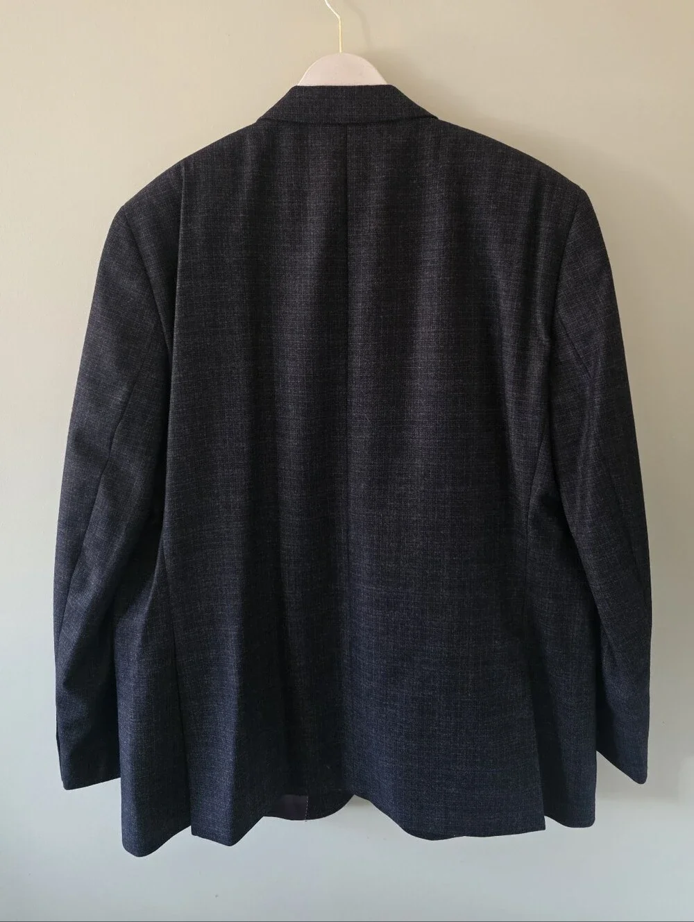 NWOT Savile Row Gold Napoli SPJ Gray Plaid Wool Blazer Size 48R Old Money Preppy